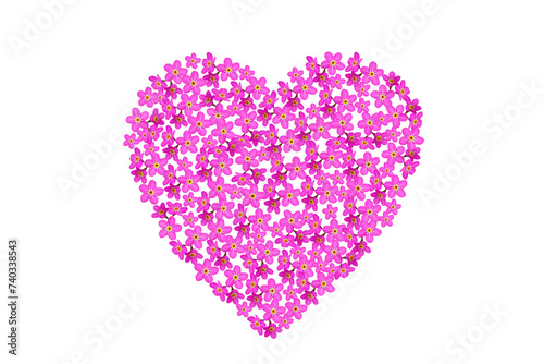 Pink flowers in the shape of a heart