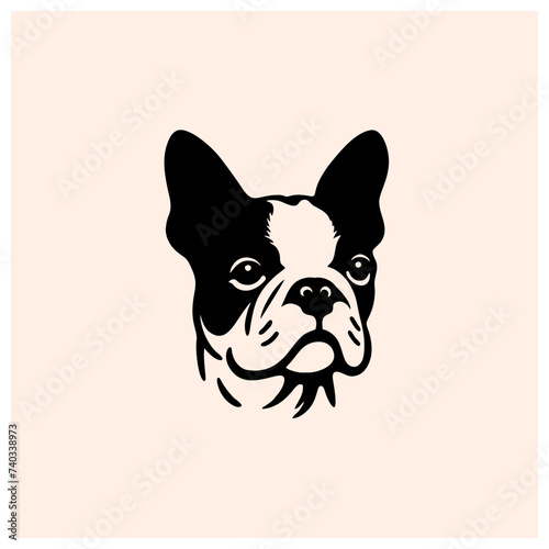 simple silhouette dog boston terrier