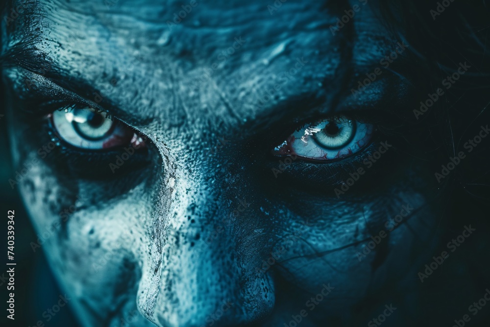 Gros plan sur le regard d'un mort-vivant » IA générative Gros plan sur le regard d'un mort-vivant » IA générative