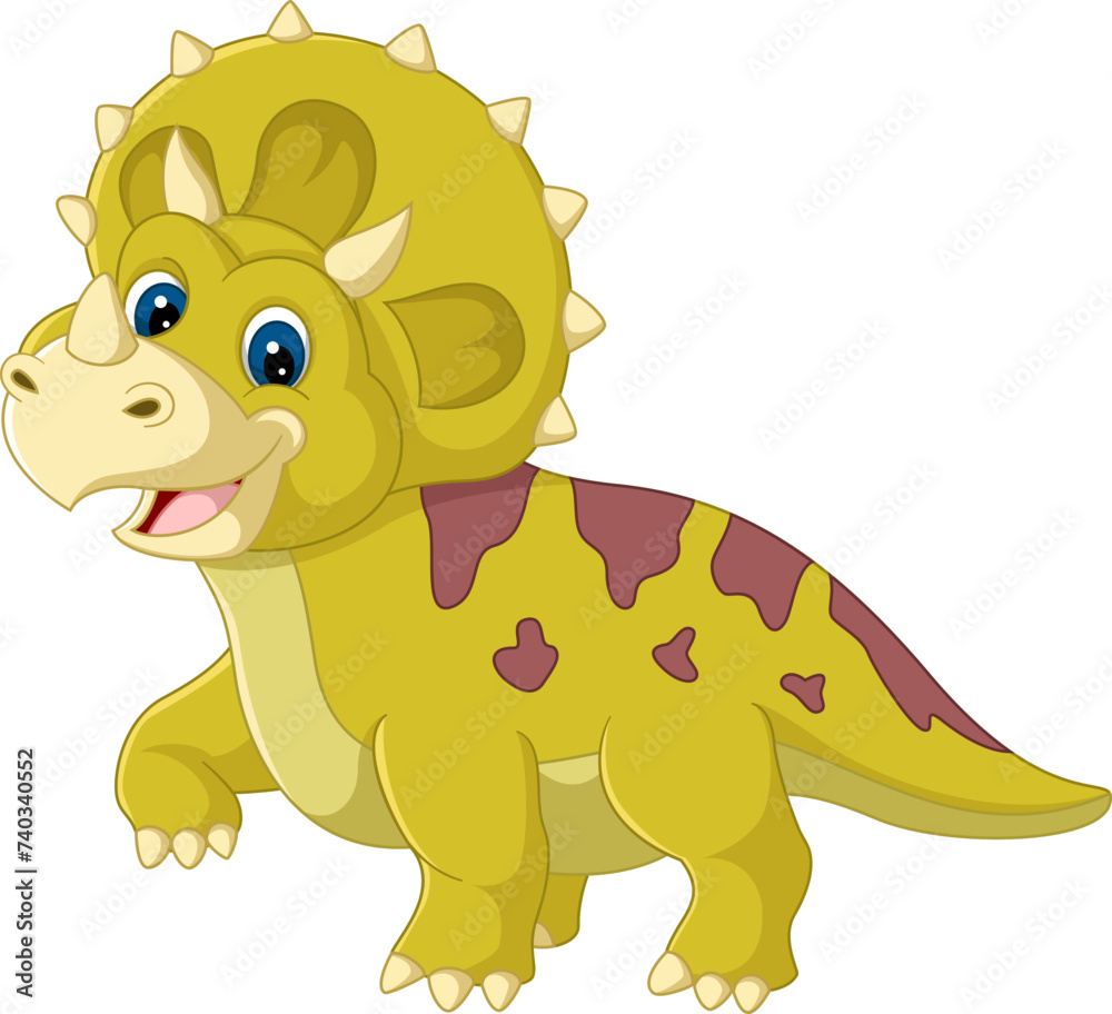 Cartoon triceratops on white background Cartoon triceratops on white background