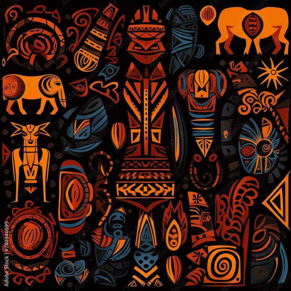 Fototapeta premium African brown print pattern