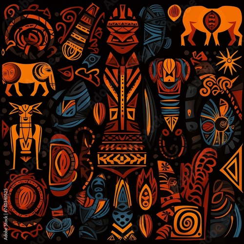 African brown print pattern