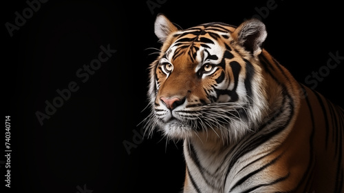 Majestic Tiger portrait with a Dark Studio background