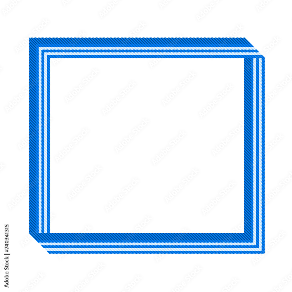 grosgrain (Petersham) ribbon style square frame in blue and white grosgrain (Petersham) ribbon style square frame in blue and white