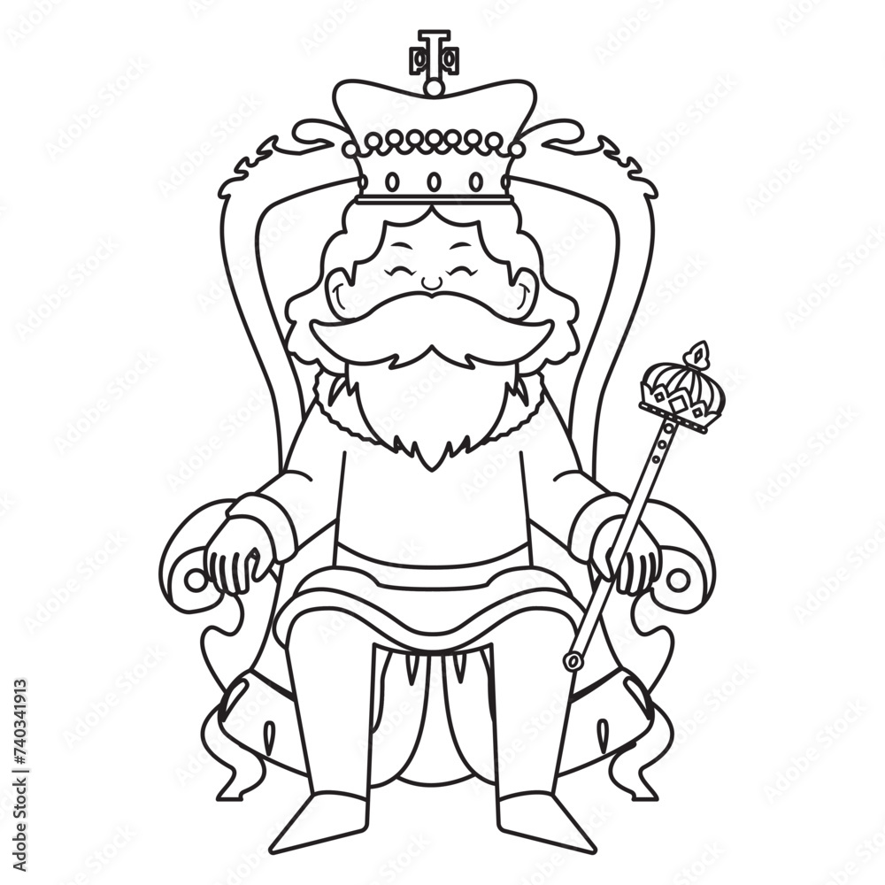 Cute king character with crown Vector