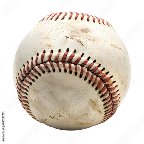 Close-Up of Baseball on White Background