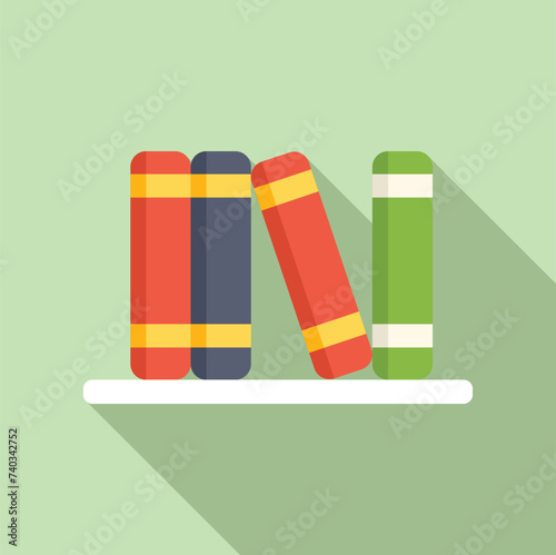 Home book shelf icon flat vector. Accessible literature. Education person