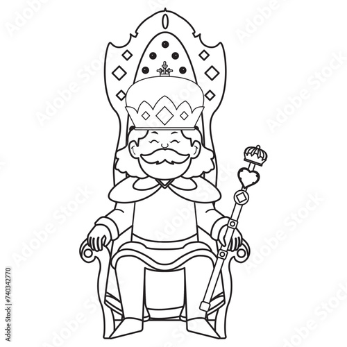 Cute king character with crown Vector
