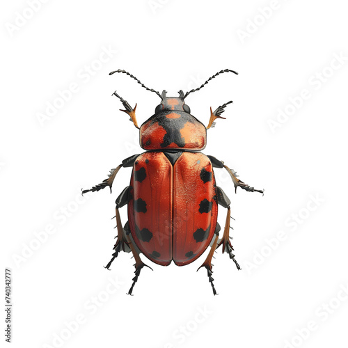 Detailed Close-Up of Beetle on White Background © Ilugram