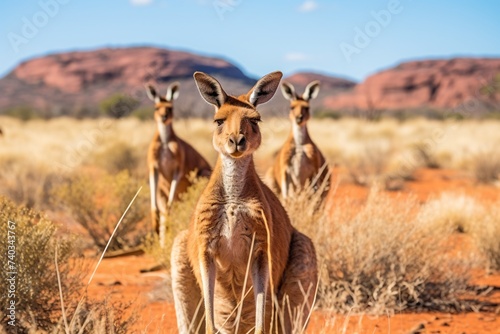 Des kangourous dans la nature australienne » IA générative