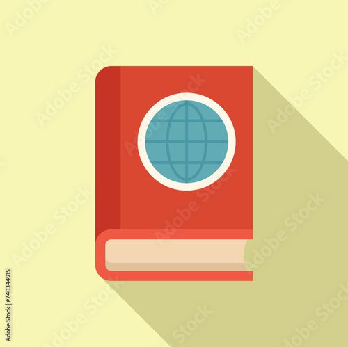 Global book store icon flat vector. Internet based writer. Pc electronic work