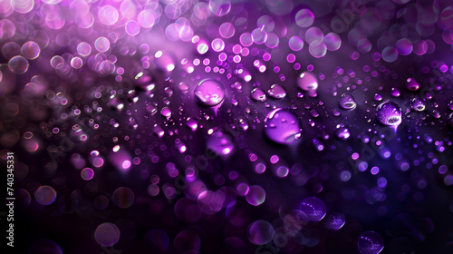 Purple waterdrops on a dark background photo