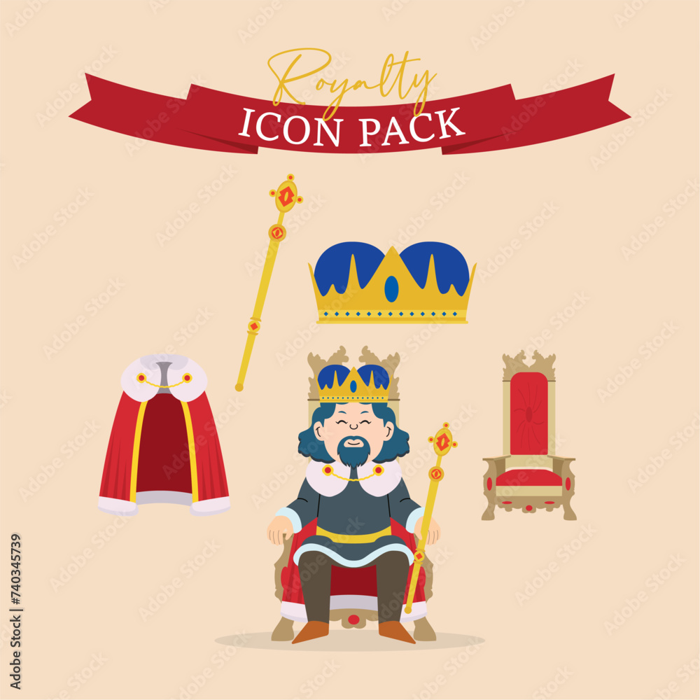 Fototapeta premium King character asset Vector
