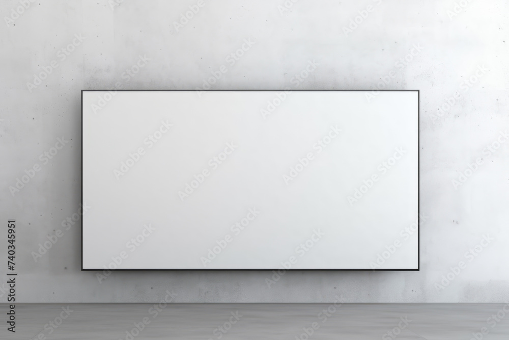 Empty White TV Screen Mockup in Minimalistic Setting Empty White TV Screen Mockup in Minimalistic Setting