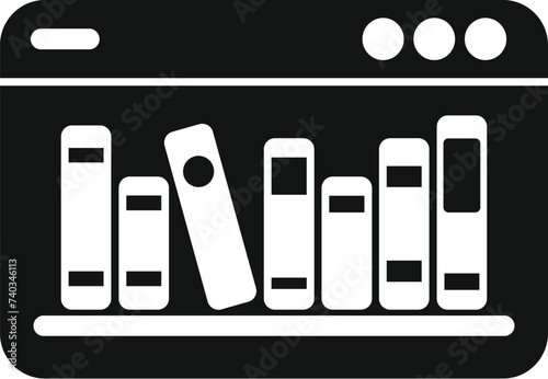 Online book store icon simple vector. Person guide. App internet monitor