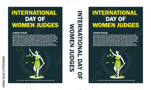 Simple flat victor International Day of Women Judges design.