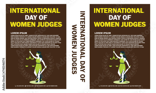 Simple flat victor International Day of Women Judges design.