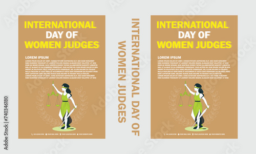 Simple flat victor International Day of Women Judges design.