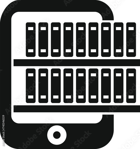 Tablet online books icon simple vector. Digital person. Bookcase pc work