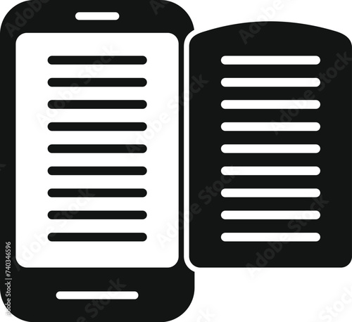 Read online book icon simple vector. Read person guide. Based internet
