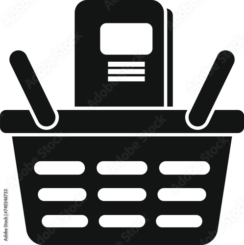 Shop basket books icon simple vector. Store app audio. Read person guide