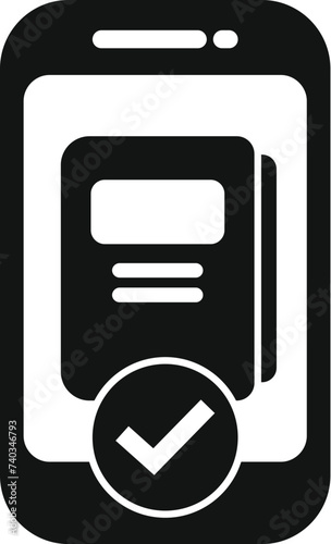 Approved person guide icon simple vector. Literary books. Audio distance