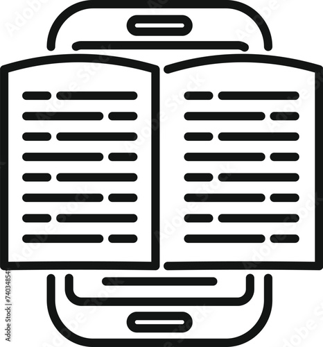 Based retailer literature icon outline vector. Computer digital. Pc work