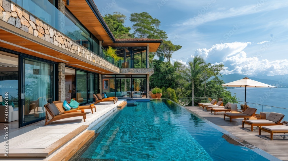 luxury resort with pool and beautiful view