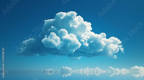 In a 2D rendering of cloud computing, visualize an abstract representation where data and applications seamlessly flow between interconnected cloud servers, symbolizing the concept of cloud computing.