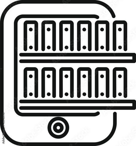 Tablet online books icon outline vector. Digital person. Bookcase pc work