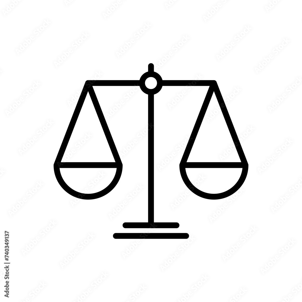 Scales icon vector. Law scale icon. Scales vector icon. Justice Scales icon vector. Law scale icon. Scales vector icon. Justice
