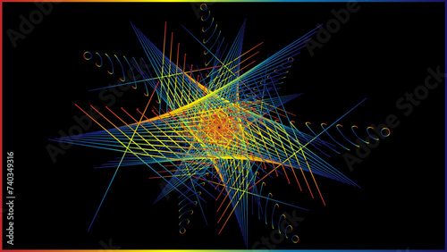 The vector dotted spiral vortex graphic is a visually interesting and complex image. The use of color, movement, and text all contribute to its overall effect.