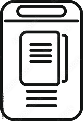 Online book icon outline vector. Author literature. Computer digital audio