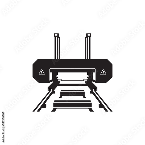 Wood saw machine icon, vector illustration template design