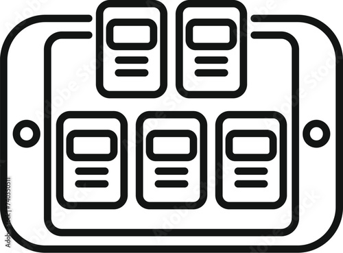 Table online store icon outline vector. Books literature. Computer digital