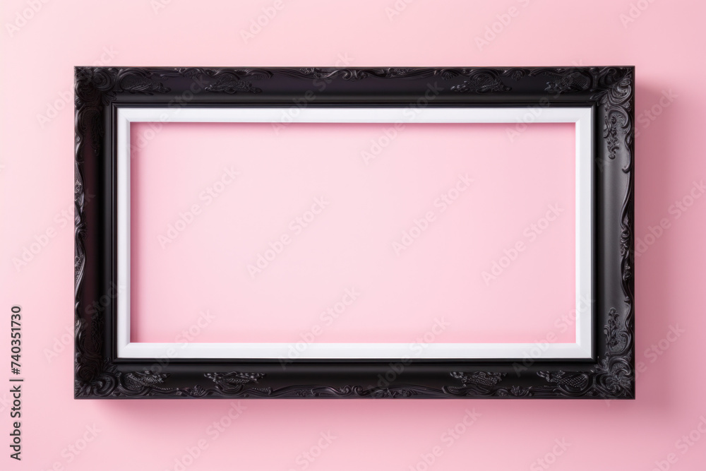 Picture frame on a pink background Picture frame on a pink background