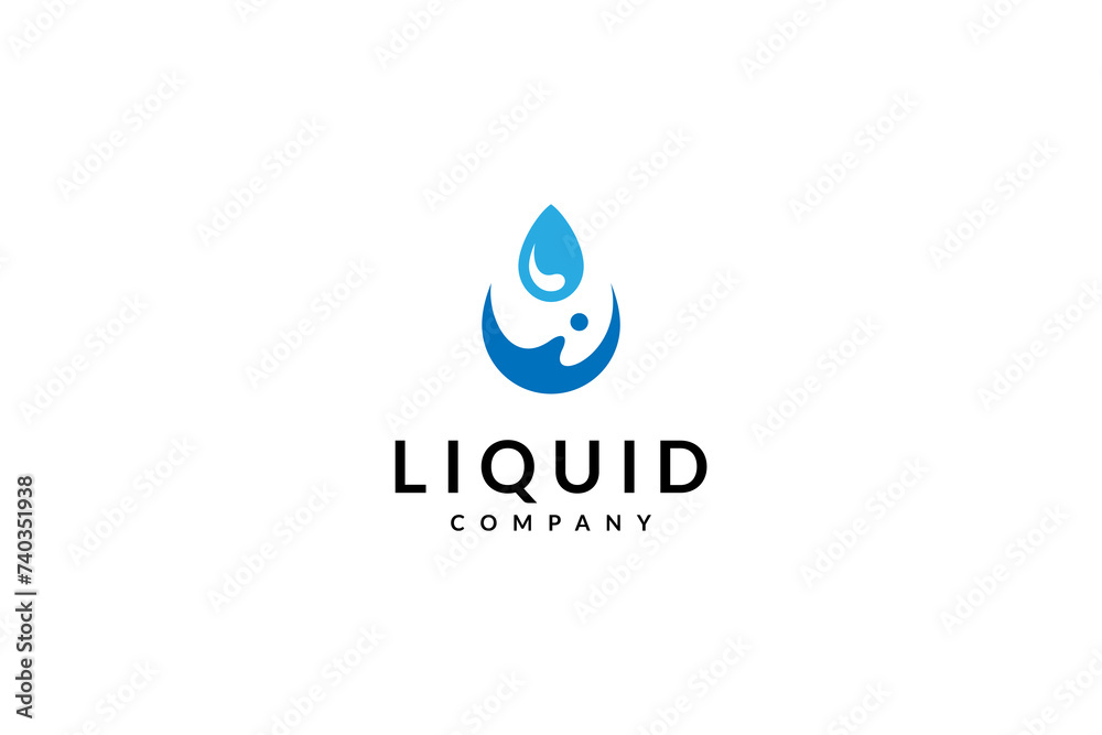 water drop logo design concept flat vector water drop logo design concept flat vector