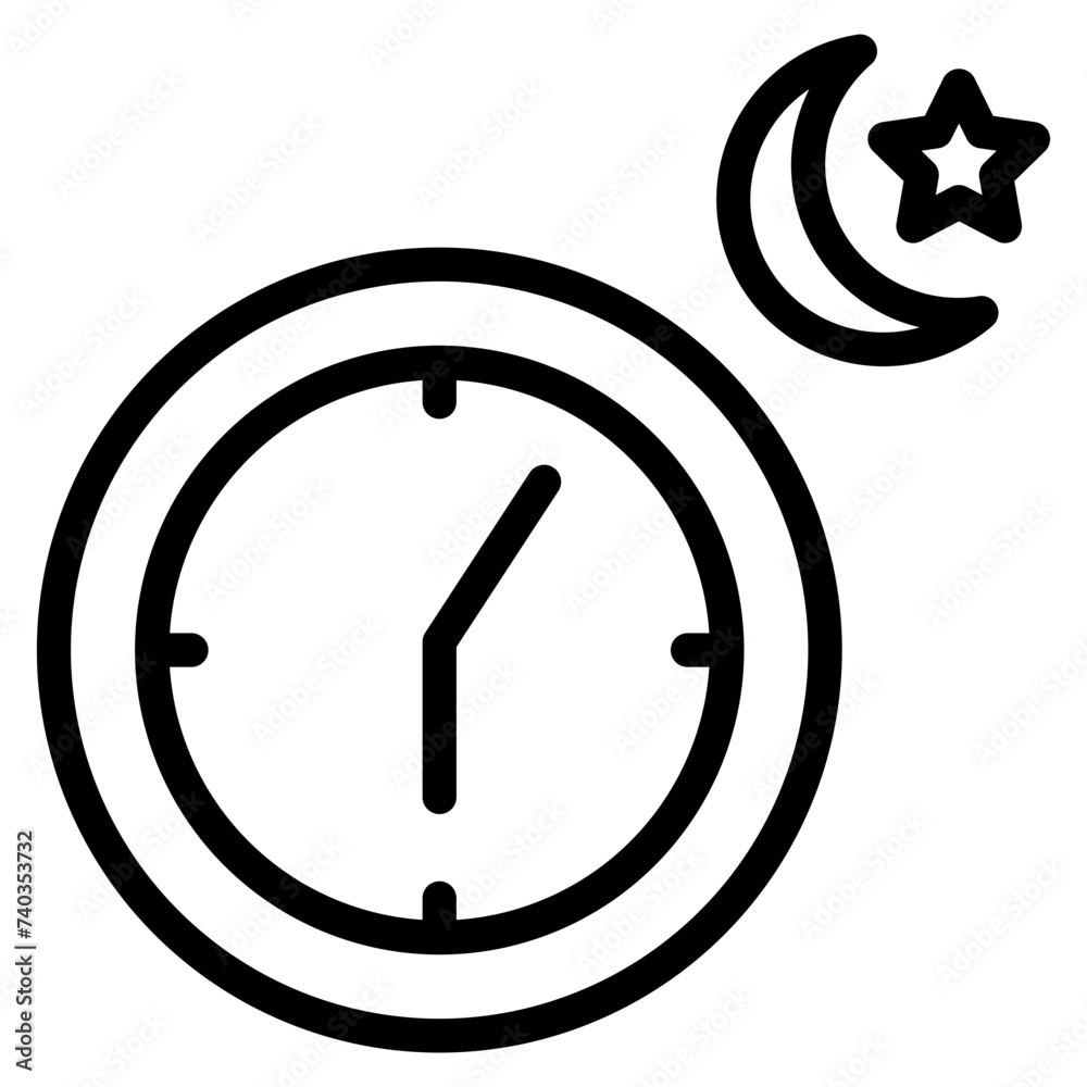 Time Icon Symbol. Premium Quality Isolated Namaz Element In Trendy Style. Time Icon Symbol. Premium Quality Isolated Namaz Element In Trendy Style.