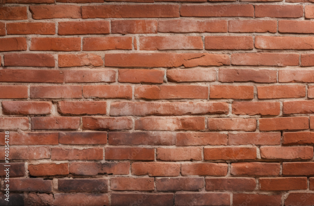 Fototapeta premium Brown brick wall, brick texture, aged wall