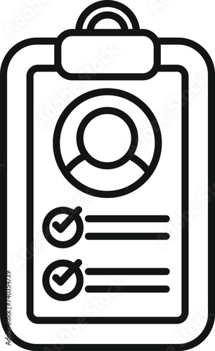 Cv clipboard client icon outline vector. Anti paper. Team process personal