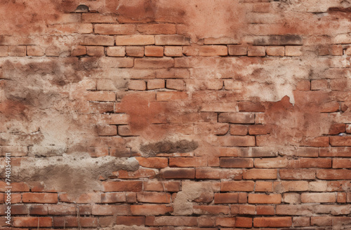 Brown brick wall, brick texture, aged wall