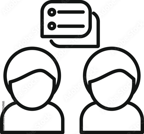 Client chat talk icon outline vector. Customer digital. Market design