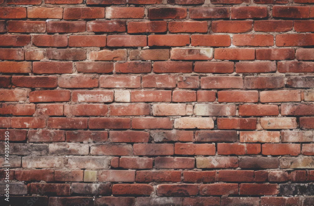 Obraz premium Brown brick wall, brick texture, aged wall