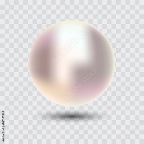 Shiny pearl, beige, purple sphere, vector illustration.