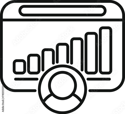 Online client graph icon outline vector. Trade stock. Customer data cms
