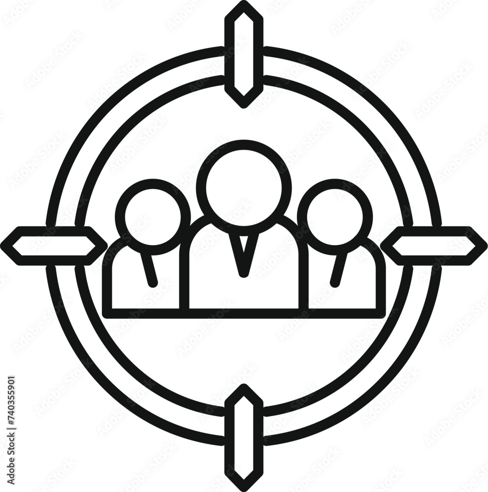 Target client team icon outline vector. Process identity. Stock crime star Target client team icon outline vector. Process identity. Stock crime star