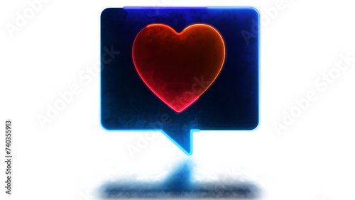 Glowing looping heart shape neon effect