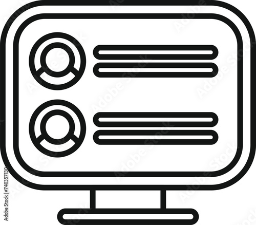 Search online process icon outline vector. Money meaning. Personal market design
