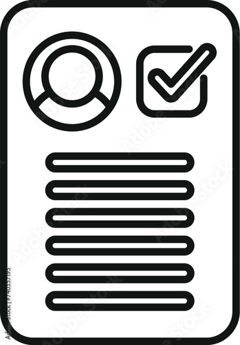 Approved paper icon outline vector. Server process. Customer digital
