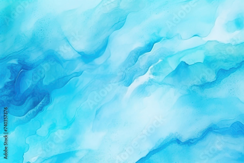 Blue azure turquoise abstract watercolor background, flow texture pattern wallpaper background